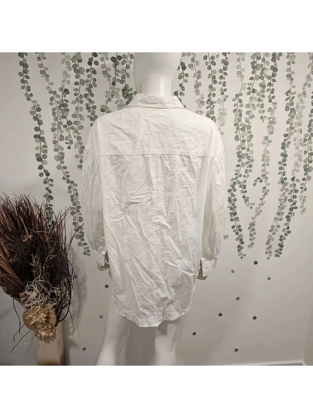 Free People Happy Hour Solid Poplin Top Sz S